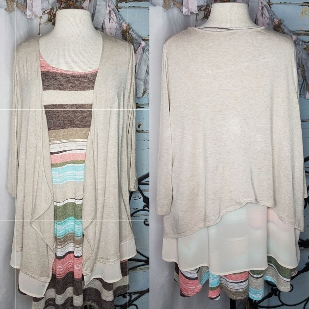 Lane Bryant plus size boho chic flowy layer duster
